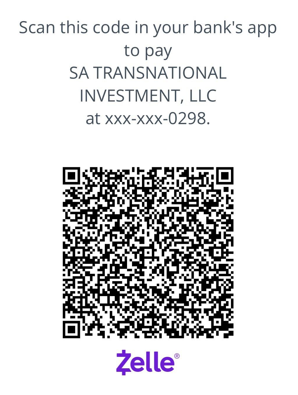 Pay by Zelle QR Code